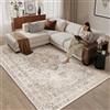 PureCozy Vintage Tappeto Salotto 160x230cm Grande Beige Antiscivolo Lavabili in Lavatrice Tappeti Soggiorno Cameretta Camera da Letto Office Carpet Morbido Pelo Corto Rug