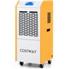 COSTWAY Deumidificatore Commerciale 90 L/Giorno, Deumidificatore Industriale Professionale con Ruote, Pompa, Tubo di Scarico, Display LED e Timer 24H, Sbrinamento e Memoria Automatico, Fino a 120 m²
