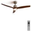 CREATE / WINDSTYLANCE DC/Ventilatore da soffitto con luce, motore DC nickel con pale in legno scuro/Silenzioso, 2 livelli, timer