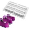 XiaoShenLu Stampo in silicone 3D per mousse francese, stampo per candela per sapone da forno fai-da-te per dolci, 6 fori Ovale
