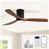 Sofucor Smart Ventilatore da Soffitto con Luce, Legno Massello, Alexa/APP