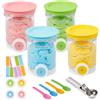 MinXin 4 Pezzi Contenitori per Gelato, Contenitori per Ninja Creami Swirl, Accessorio per Contenitore per Gelato, per Gelatiere Ninja Creami Serie NC701 e NC700, Lavabile in Lavastoviglie Senza BPA