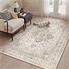 PureCozy Vintage Tappeto Salotto 120x170cm Grande Beige Antiscivolo Lavabili in Lavatrice Tappeti Soggiorno Camera da Letto Office Cucina Carpet Morbido Pelo Corto Rug