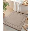 COLOR&GEOMETRY Tappeto bagno beige antiscivolo assorbente morbido lavabile tappetino da bagno spesso 80x80 cm quadrato