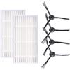 KEEPOW 2 Filtri 4 Spazzole Laterali Robot Medion E32, Accessori Ricambio | 2 filtri e 4 spazzole laterali, ricambi per robot Medion MD16192, MD18500, MD18501, MD18600, E32, E32 SW