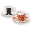 illy 25155 Art Collection, Collezione Genesi 2 Tazzine da Espresso Numerate e Firmate Monica Bonvicini e Shirin Neshat Tazze da Caffè con Piattino, Decoro B