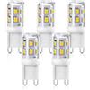 YUIIP Lampadina LED G9 2W, Equivalente a 20W-50W Alogena, Fascio 360°, AC 220-240V, Non Dimmerabile, CRI>85, Risparmio Energetico, Facile Installazione, 5 Pezzi (4000K Bianco Naturale)