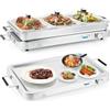RELAX4LIFE Scaldavivande Elettrico 9L 450W, Vassoio Riscaldante Elettrico, Temperatura Regolabile, Scalda Vivande in Acciaio per Buffet,Feste,Altro, IW54618HIIT
