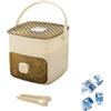 MEISO Macchina per il ghiaccio a Pressione, 48 scomparti premere tipo Ice Cube Maker, vassoio per ghiaccio per congelatore con contenitore, riutilizzabile per cocktail e succo di caffè (bianco)