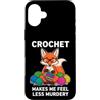 Cozy Crafty Fox For Knitter Auntie Sarca Custodia per iPhone 16 Plus L'uncinetto divertente fa sentire meno omicidio