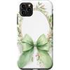 Sage & Mint Green Bows And Ribbons Gifts Custodia per iPhone 11 Pro Max Carino Verde Coquette Fiocco Foglie Fl