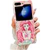 Meishangmei Custodia protettiva antiurto per Samsung Galaxy Z Flip 6, motivo cartone animato, in morbido TPU, antiurto, per ragazze e donne, motivo sirena