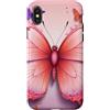 Cute Butterfly Gifts Custodia per iPhone X/XS Carino Rosa Viola Farfalla Girly