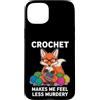 Cozy Crafty Fox For Knitter Auntie Sarca Custodia per iPhone 15 Plus L'uncinetto divertente fa sentire meno omicidio