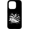 skeleton surfing design Custodia per iPhone 15 Pro Scheletro Surfing Wave - Notte Oceano Gotico Surf Art