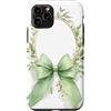 Sage & Mint Green Bows And Ribbons Gifts Custodia per iPhone 11 Pro Carino Verde Coquette Fiocco Foglie Fl