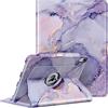 FINTIE Custodia per iPad Air 11 Pollici M4/M3/M2 (2026/2025/2024), iPad Air 5a/4a Gen 10,9 (2022/2020) con Portapenne - 360 Gradi di Rotante Cover Protettiva Case con Auto Sveglia/Sonno, Lilla Marble