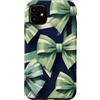 Sage & Mint Green Bows And Ribbons Gifts Custodia per iPhone 11 Motivo a nastro con fiocco verde coquette