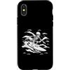 skeleton surfing design Custodia per iPhone X/XS Scheletro Surfing Wave - Notte Oceano Gotico Surf Art