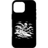 skeleton surfing design Custodia per iPhone 16 Pro Max Scheletro Surfing Wave - Notte Oceano Gotico Surf Art