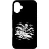 skeleton surfing design Custodia per iPhone 16 Plus Scheletro Surfing Wave - Notte Oceano Gotico Surf Art