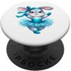 Whimsical Bunny Designs Carino Bunny Ballerina Blu Tutu Danza Coniglio PopSockets PopGrip Adesivo