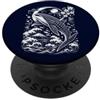 Funny Scuba Diving Ocean Animal Marine B Balena Shark stile arte giapponese mare animali subacquei amanti dell'oceano PopSockets PopGrip Adesivo