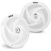 Pyle Altoparlante impermeabile, 100 Watt, design piatto e sottile, resistente alle intemperie, per barca, terrazza, piscina e casa, bianco