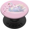 Coquette Aesthetic Swan Patterns Cigno dipinto romantico, grazioso cigno con fiocco rosa PopSockets PopGrip Adesivo