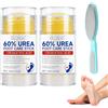 KEORHEZ 2 bottiglie di crema di urea, 60%, 40 g, idratante e anti-cracking, crema per la riparazione dei piedi, per pelli molto secche, ruvide e screpolate, crema per i piedi con urea con strumento di peeling