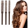 Gebrazy Spazzola per Capelli, 3 Pz Spazzola Rotonda per Capelli Piccole, Spazzola Termica per Trattenere il Calore e Ridurre i Tempi di Asciugatura, per Uomo e Donna, Capelli Corti, Frangia, Approccio, Ricci