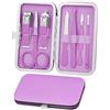 ALIIP Set Manicure Professionale, 7PC Set Tagliaunghie,Kit Pedicure Manicure per Uomo/Donna,Set Unghie Grooming Kit con Borsa da Viaggio, Viola