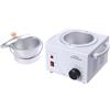 SOESFOUFU Scaldacera Professionale 500ml in Metallo per Ceretta | Contenitore Rimovibile Manico, Controllo Temperatura Regolabile, Coperchio Incluso, Bianco Stile Casuale
