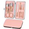 ALIIP Set Manicure Professionale, 7PC Set Tagliaunghie,Kit Pedicure Manicure per Uomo/Donna,Set Unghie Grooming Kit con Borsa da Viaggio, Rosa