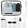 KITDAHOM Contenitori aereo - Contenitore cosmetico in silicone - Bottiglie da viaggio in silicone - set da 17 - riempibili e a prova di perdita - ideali per shampoo, crema, bagnoschiuma e altri liquidi (nero)