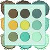ALIIP Professional Makeup Palette Ombretti Ad Alta Pigmentazione, 9 Colori Neutri Sfumabili, con Finish Matte, Shimmer e Glitterati per Look Soft Glam Trucco- Verde