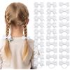 YAWYO 30 Pezzi Fiocchi per Capelli Bianchi per Bambine, Elastici per Capelli con Fiocco, Accessori per Scuola e Code di Cavallo per Bambini e Donne