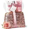 GLOSS ! Cofanetto da bagno ROSE - Prodotti benessere - Cofanetto regalo originale per donna, compleanno, festa della mamma, Natale, San Valentino - TROUSSE