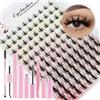LOPHE Ciglia Finte Kit con Colla Naturali Ciglia Finte Ciuffetti con Bond e Seal Morbide Extension Ciglia per Uso Personale e Domestico (8-16mm Mix)