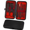 ALIIP Set Manicure Professionale, 10PC Set Tagliaunghie,Kit Pedicure Manicure per Uomo/Donna,Set Unghie Grooming Kit con Borsa da Viaggio, Rosso