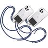 TBOC 2X Cordino Catenella Laccio Strap Porta Cover [Blu Scuro] con Toppa di Plastica [Nero] Telefono Cellulare da Collo - Tracolla Catenina Cordini da Cellulari Accessori Universale Laccetti