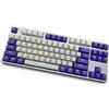 Topwang Keycap, 87 Keycap PBT Copritasti Tastiera meccanica Copritasti Doppio retroilluminato Parola trasparente Copritasti da gioco per layout USA Tastiera per Cherry MX Bianco violaviola Keycap
