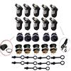 RUNCCI-YUN 10 Paio Angolo Retto 2.5 X 5.5 Mm Spina Maschio + Connettori Femmina Per Dc Pannello+ 10 tappi protettivi in gomma