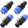 CERRXIAN Confezione da 4 adattatori da altoparlante NL4FC a 6,35 mm, convertitore Speakon maschio a mono TS femmina da 6,35 mm con Twist Lock per altoparlanti, amplificatori, mixer
