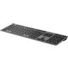 HP 725 - Tastatur - multifunktional, wiederaufladbar, betrieben mit Superkondensator - full size - kabellos - 2.4 GHz, Bluetooth - QWERTZ - Deutsch - D?mmerungsschwarz (9T5B2AA#ABD)