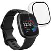 PHONILLICO Cover compatibile per Fitbit Versa 4/Sense 2 - Protezione rigida Custodia trasparente Vetro temperato smartwatch