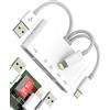 WASRUYI Adattatore USB-A Lightning USB C (5in1)SD Micro SD Lettore di Scheda USB Adapter Per iPhone 16 15 14 Pro Per ipad Compatibile Con Samsung S24 S23 USB Memory Stick OTG 3.0 Tipo C Multiport Reader