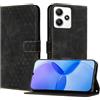 YIRRANZD Custodia per Xiaomi Redmi 12 4G, Cover a Libro in Pelle PU con Slot Cart e Silicone TPU Bumper, Flip Caso Portafoglio Cover per Redmi 12 4G (Nero)