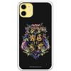 LA CASA DE LAS CARCASAS Custodia per iPhone 11 ufficiale Harry Potter Hogwarts Floral per proteggere il tuo cellulare. Cover per Apple in silicone flessibile con licenza ufficiale di Harry Potter.
