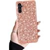 SEHEYA Cover Brillantini per Samsung Galaxy A35 5G Glitter Silicone Case Hybrid Morbido Antiurto Custodia Diamante Lucciante Cristalli Design Cover Cellulari Donne Ragazze, Oro Rosa